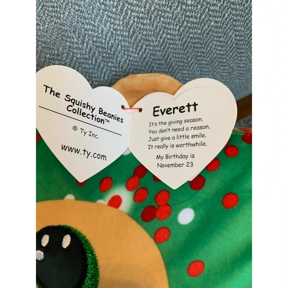 Ty Squishy Beanies Collection‎ New w Tag Everett Large Plush Holiday Bear Toy